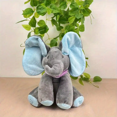Peek-A-Boo Sing & Play Plush Elephant - Blue